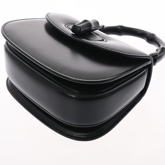 Gucci Bamboo Top Handle Black Calfskin Bag - Picture 7 of 9
